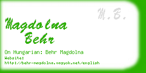 magdolna behr business card